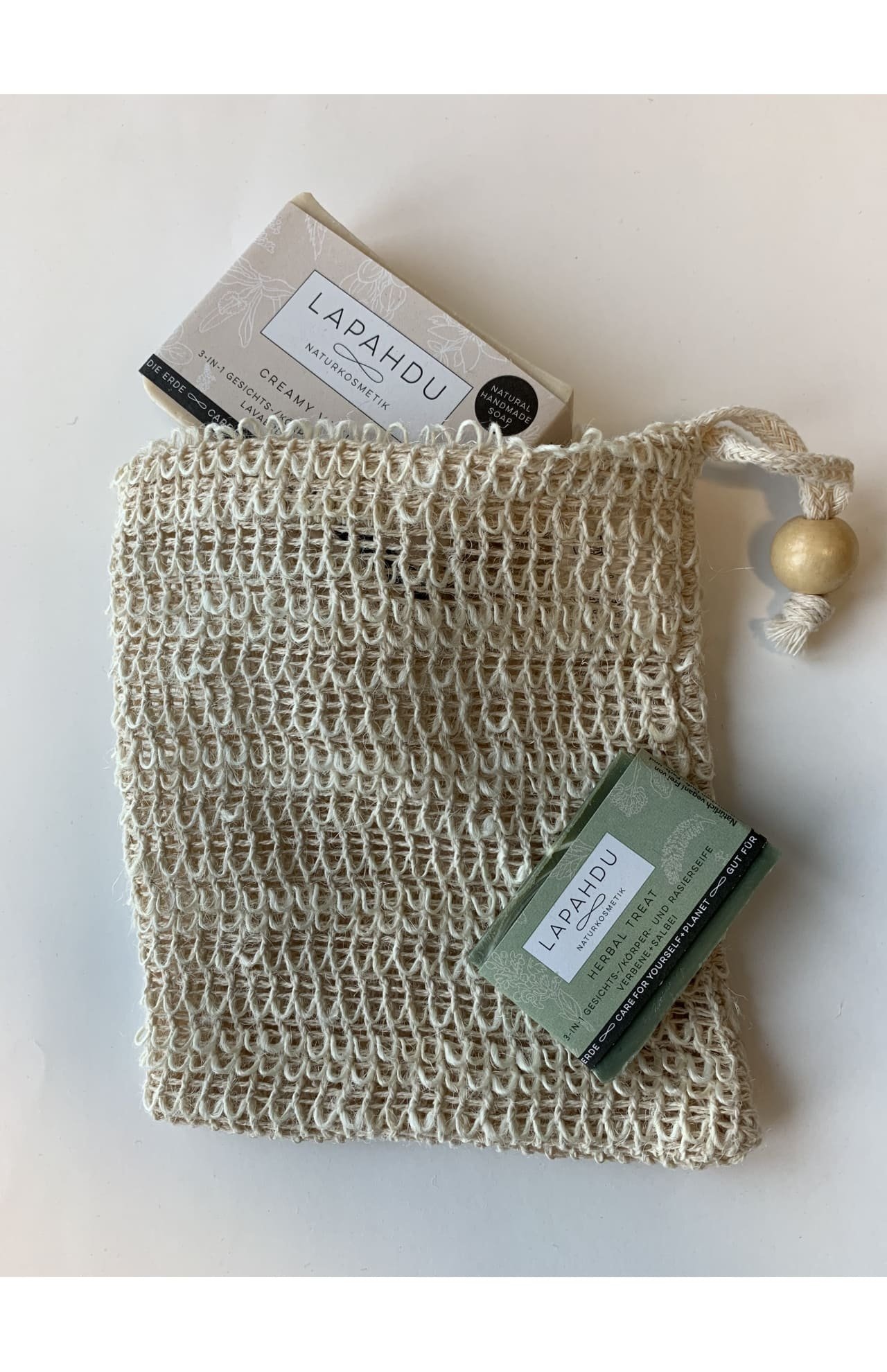 Soap sachets made from ramie cotton