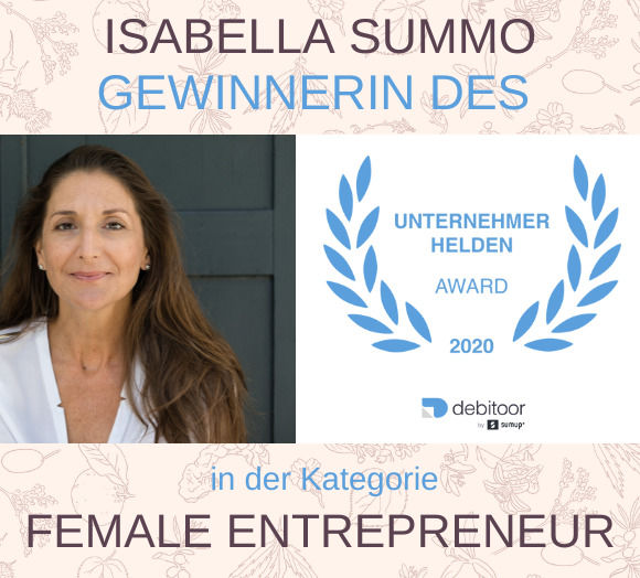 Isabella Summo, Gründerin von LAPAHDU Naturkosmetik gewinnt den Unternehmerhelden Award 2020